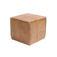 Willsbridge 18" Genuine Leather Square Cube Ottoman by Foundry Select