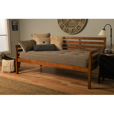 Alhamdi Twin Solid Wood Daybed with Mattress by Lark Manor