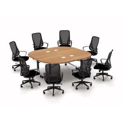 Albin 8 Person Conference Meeting Tables with 8 Chairs Complete Set by The Twillery Co.