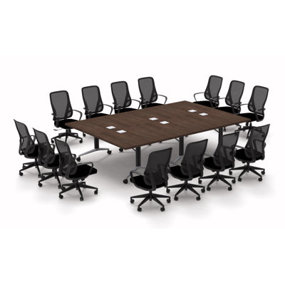 Albin 14 Person Conference Meeting Tables with 14 Chairs Complete Set by The Twillery Co.