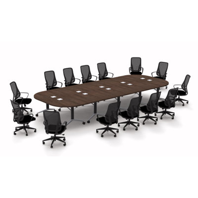 Albin 14 Person Conference Meeting Tables with 14 Chairs Complete Set by The Twillery Co.