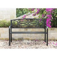 Barty Outdoor Lawn Steel Park Bench by Alcott Hill