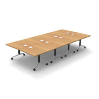 Albin 18 Person Conference Meeting Tables 4 piece Complete Set by The Twillery Co.