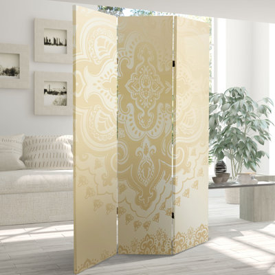 Cynthya 47.25" W x 71" H 3 - Panel Folding Room Divider by Dakota Fields