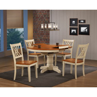 Comari 5 - Piece Butterfly Leaf Rubber Solid Wood Dining Set by Rosalind Wheeler
