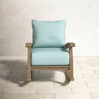 Summerton Teak Outdoor Rocking Chair with Cushions by Birch Lane