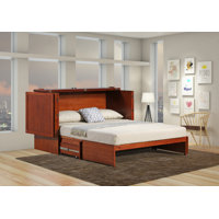 Mccutchen Queen Solid Wood Storage Murphy Bed with Mattress by Loon Peak