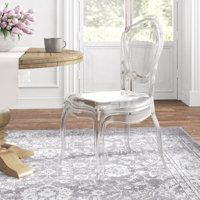 Aryadne King Louis Back Stacking Side Chair in Transparent Clear by August Grove
