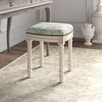 Philomene Solid Wood Vanity Stool by Kelly Clarkson Home