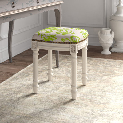 Philomene Solid Wood Vanity Stool by Kelly Clarkson Home