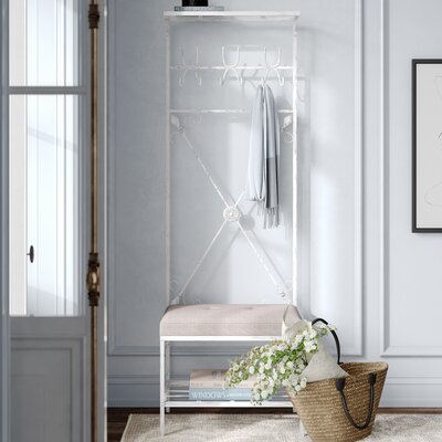 Ahjanay Iron Hall Tree with Bench and Shoe Storage by Latitude Run