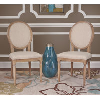 Hillary Upholstered Oval Back Side Wood Chair by Kelly Clarkson Home