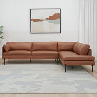 Ambere Anikka 115" Wide Genuine Leather Sofa & Chaise by Wade Logan