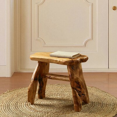 Minnick Solid Wood Vanity Stool by Loon Peak