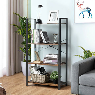 47" H x 26" W Metal Etagere Bookcase by 17 Stories