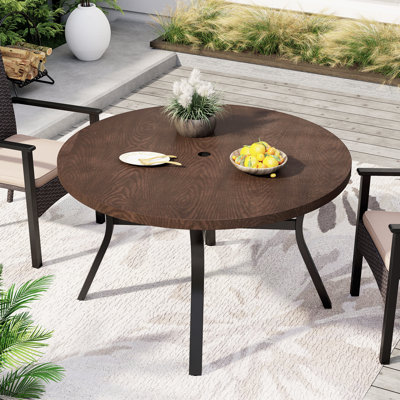 Argyri 44" Round Metal Outdoor Dining Table by Lark Manor