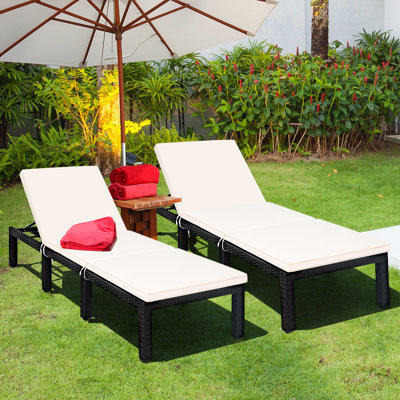 Aryssa 77" Long Reclining Chaise Lounge Set with Cushions
