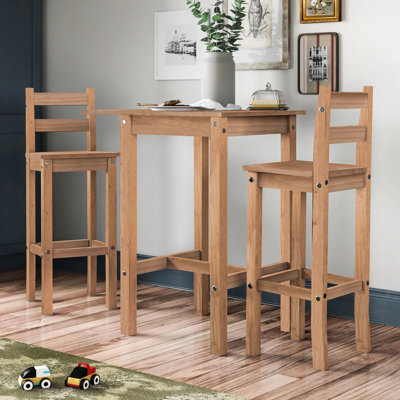Jetziel Counter Height Pine Solid Wood Dining Set by Union Rustic