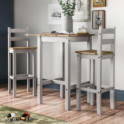 Jetziel Counter Height Pine Solid Wood Dining Set by Union Rustic