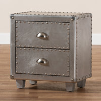 Berkely 2 - Drawer Metal Nightstand in Silver by Steelside