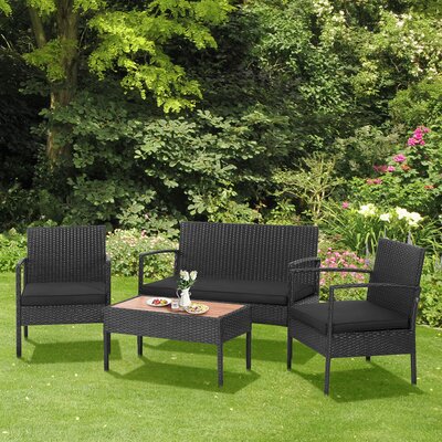 Munoz 4 Piece Sofa Set with Cushions by Andover Mills
