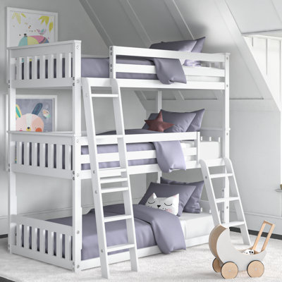 Tamiko Twin over Twin over Twin Solid Wood Triple Bunk Bed by Viv + Rae⢠by Viv + Rae