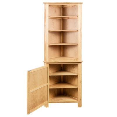 Solid Wood Oak Corner Cabinet Storage Living Room Wood by Red Barrel Studio