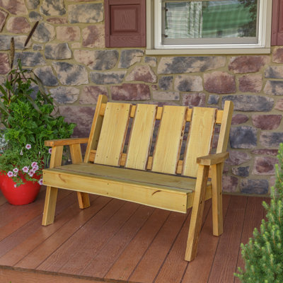 Lucille Timberland Wooden Garden Bench by Loon Peak