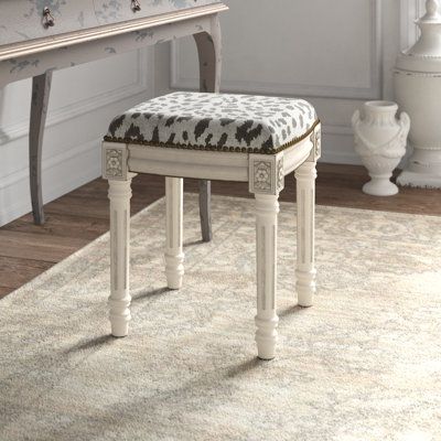 Jaxson Solid Wood Vanity Stool by Kelly Clarkson Home