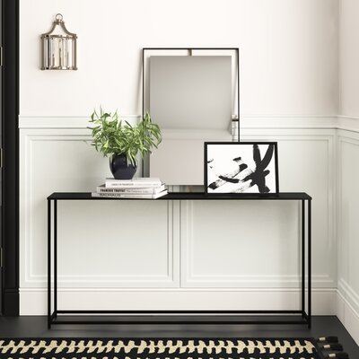 Pangea Home Weidler Miley Console Table- Black or White Metal Console Table – Modern Slim Entryway & Sofa Console Available in 38" or 56" Width by Mercury Row
