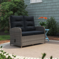 Acuff 48" Wide All Weather Outdoor Wicker Loveseat with Cushions by Andover Mills
