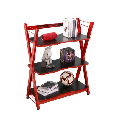 Lozoya 33.5" Gaming Shelf - RGB LED Metal Rack for PC & Console Games | Esports Storage Unit | Multi-Tier Steel Bookcase by Rebrilliant
