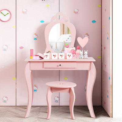 Milledgeville Kids Vanity Set with Mirror by Harriet Bee