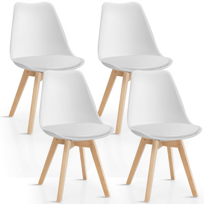 Hinson Modern High Backrest Dining Chairs with Wooden Legs,Set of 4 by Corrigan Studio