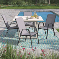 Artu Stackable Flex Comfort Sling Outdoor Patio Chairs by Flash Furniture by Lark Manor