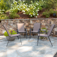 Artu Stackable Flex Comfort Sling Outdoor Patio Chairs by Flash Furniture by Lark Manor