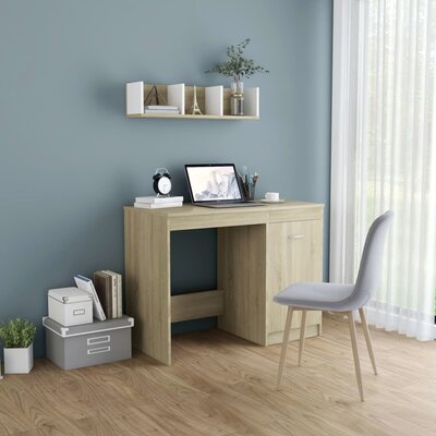 Desk Computer Desk Office Desk Workstation with Shelves Engineered Wood by Ebern Designs