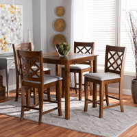 Jonathan 5 - Piece Counter Height Solid Oak Dining Set by Red Barrel Studio