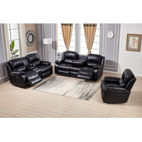 Palfrey 3 Piece Faux Leather Reclining Living Room Set by Red Barrel Studio