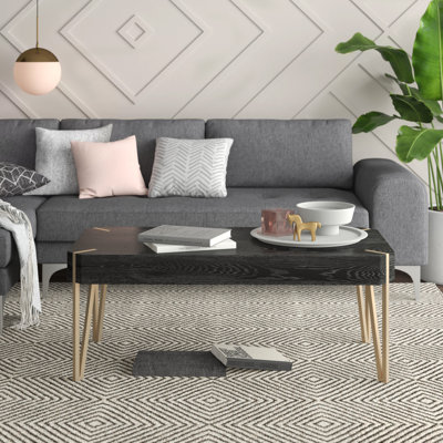 Garon Wood And Metal Coffee Table by Mercury Row