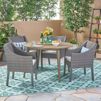 Gustel Outdoor 5 Piece Dining Set with Cushions