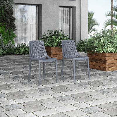 Rafael Outdoor Stacking Dining Side Chair by Kitsco