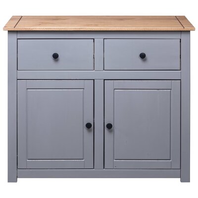 Sideboard 2-Drawer Cupboard Sideboard Buffet Cabinet Solid Pinewood by Loon Peak