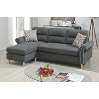 Amneris 87" Wide Microfiber/Microsuede Reversible Sofa & Chaise by Red Barrel Studio