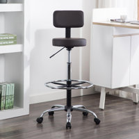 Dakotta Faux Leather Kneeling chair, Drafting Stool for Office, Studio, Adjustable Height Adjustable Rolling Stool by Latitude Run