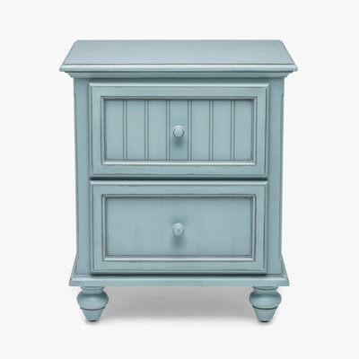 Kolya Coastal 2 Drawer Solid Wood Nightstand with USB & Power Port - On Sale by Highland Dunes