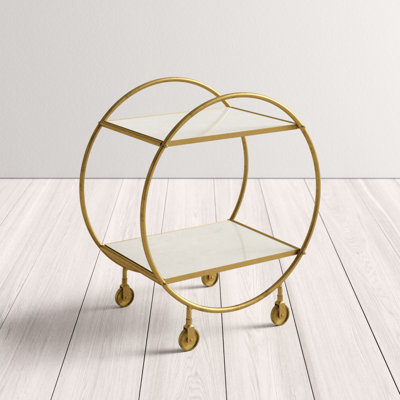 Akita Marble and Metal Bar Cart by Brayden Studio