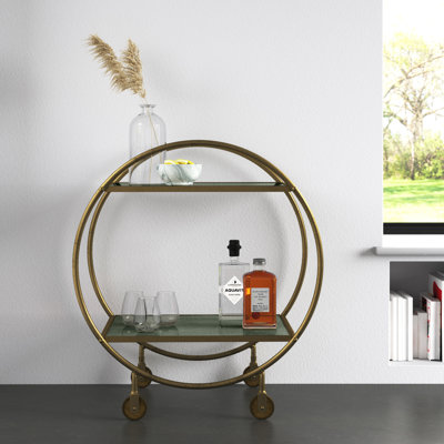 Akita Marble and Metal Bar Cart by Brayden Studio