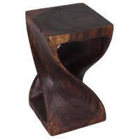 Chandi Solid Wood Abstract End Table by Wade Logan