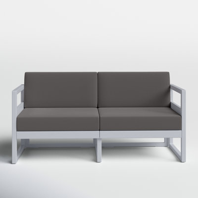 Lane 58" Wide Outdoor Loveseat with Sunbrella Cushions by AllModern